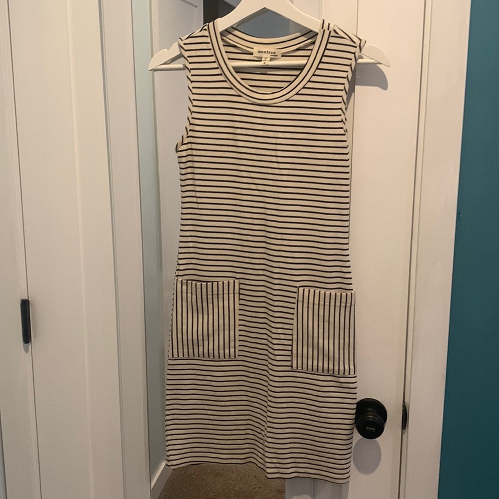 Fitted striped monteau dress